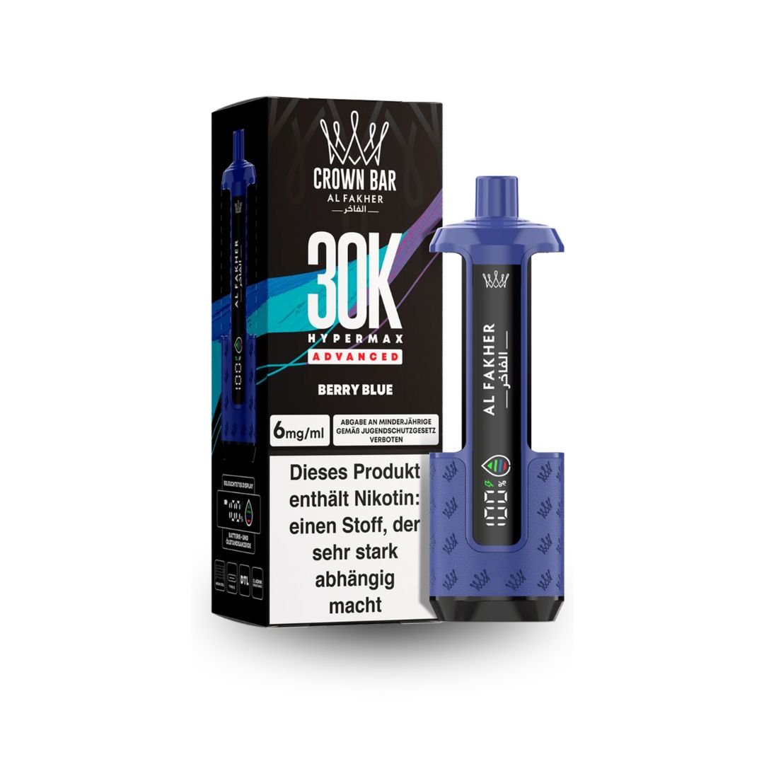 Crown Bar Al Fakher Hypermax 30K – Berry Blue - Image 2